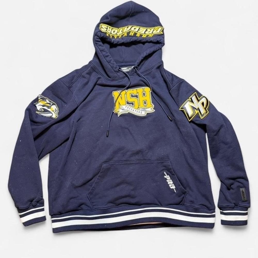 Pro Standard Nashville Predators Varsity Style‎ Hoodie Patches Size 2XL